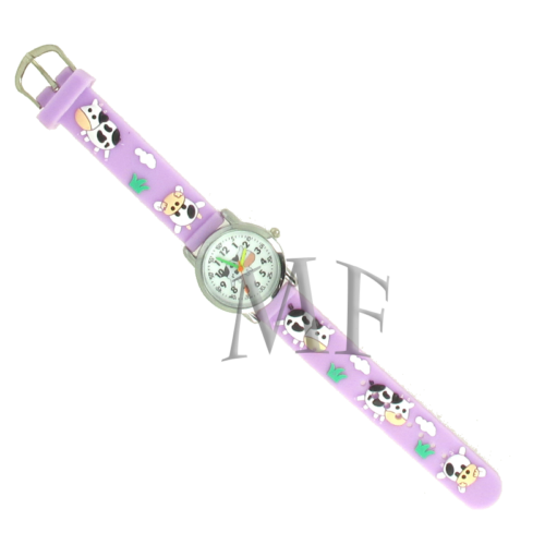 bracelet montre enfant avec cadran motif petite vache